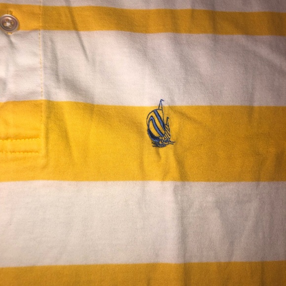 Vintage 80s 90s Nautica Polo Row Crew Preppy Yellow Work School Ivy League Shirt - Picture 3 of 13